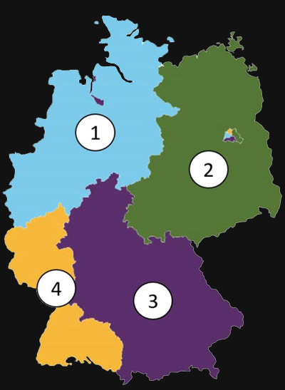 Wie waren die Besatzungszonen Deutschlands nach 1945 verteilt?
