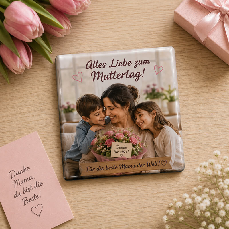 Fotomagnet mit Familienfoto zum Muttertag