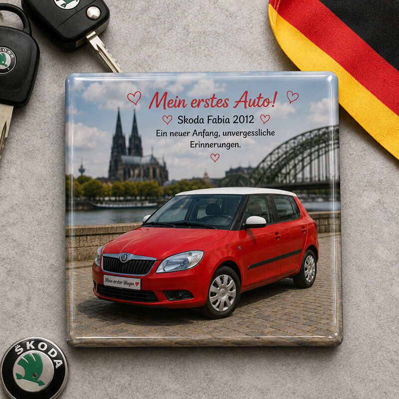 Fotomagnet mit erstem Auto
