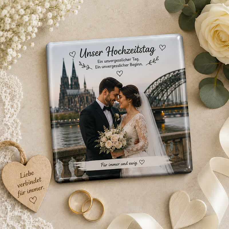 Fotomagnet mit Hochzeitsfoto